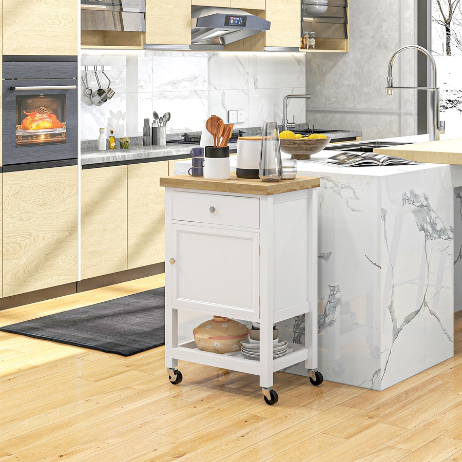 Image 926723_ALTMORE15.jpg, Product 926-723 / Price $124.99 - $135.79, HOMCOM Kitchen Cart on Wheels with Towel Rack, Drawer, Shelf and Cabinet from HOMCOM on TSC.ca's Home & Garden department