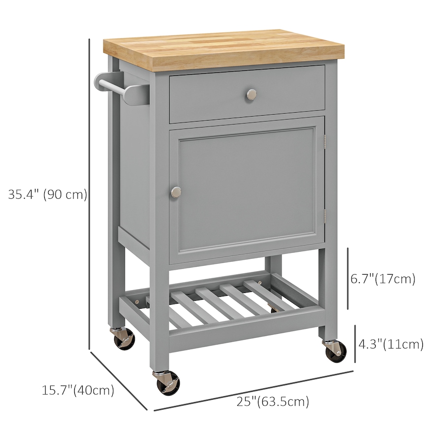 Image 926723_ALTMORE19.jpg, Product 926-723 / Price $124.99 - $135.79, HOMCOM Kitchen Cart on Wheels with Towel Rack, Drawer, Shelf and Cabinet from HOMCOM on TSC.ca's Home & Garden department