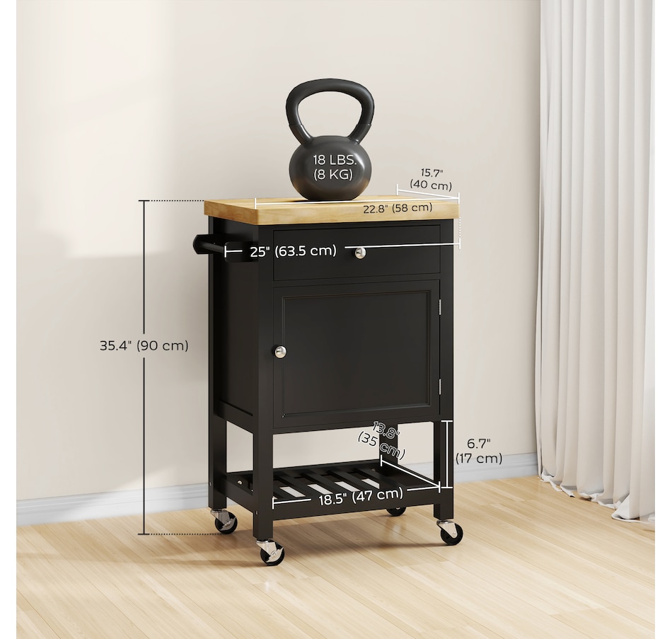 Image 926723_ALTMORE2.jpg, Product 926-723 / Price $139.99, HOMCOM Kitchen Cart on Wheels with Towel Rack, Drawer, Shelf and Cabinet from HOMCOM on TSC.ca's Home & Garden department