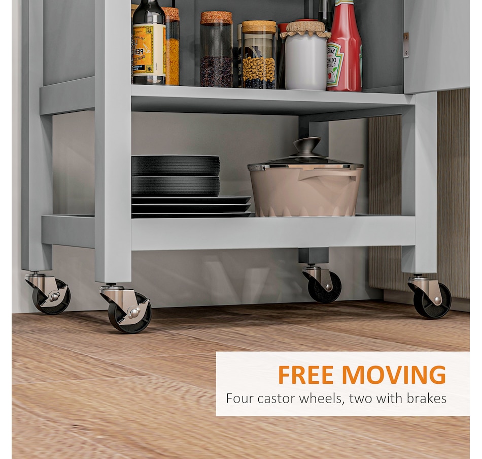 Image 926723_ALTMORE21.jpg, Product 926-723 / Price $139.99, HOMCOM Kitchen Cart on Wheels with Towel Rack, Drawer, Shelf and Cabinet from HOMCOM on TSC.ca's Home & Garden department