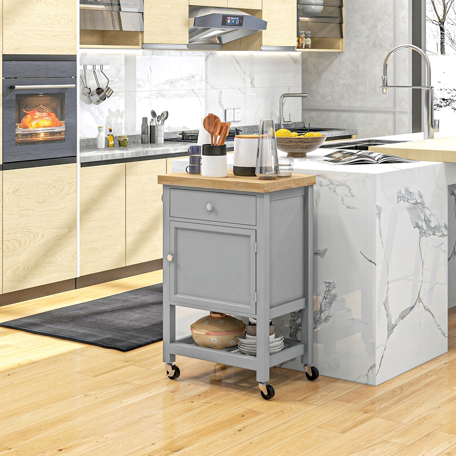 Image 926723_ALTMORE23.jpg, Product 926-723 / Price $124.99 - $135.79, HOMCOM Kitchen Cart on Wheels with Towel Rack, Drawer, Shelf and Cabinet from HOMCOM on TSC.ca's Home & Garden department