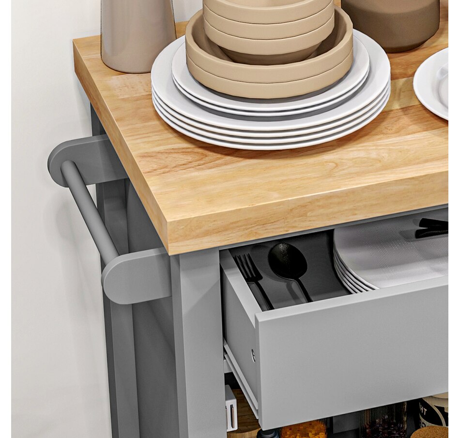 Image 926723_ALTMORE24.jpg, Product 926-723 / Price $139.99, HOMCOM Kitchen Cart on Wheels with Towel Rack, Drawer, Shelf and Cabinet from HOMCOM on TSC.ca's Home & Garden department