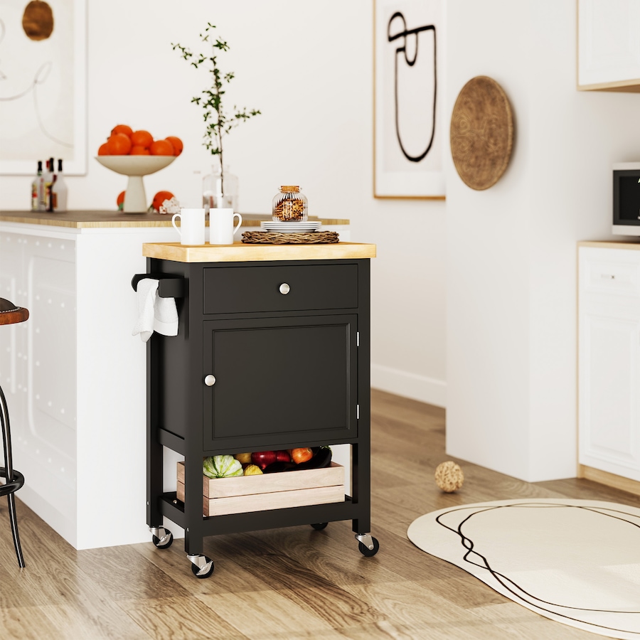 Image 926723_ALTMORE26.jpg, Product 926-723 / Price $124.99 - $135.79, HOMCOM Kitchen Cart on Wheels with Towel Rack, Drawer, Shelf and Cabinet from HOMCOM on TSC.ca's Home & Garden department