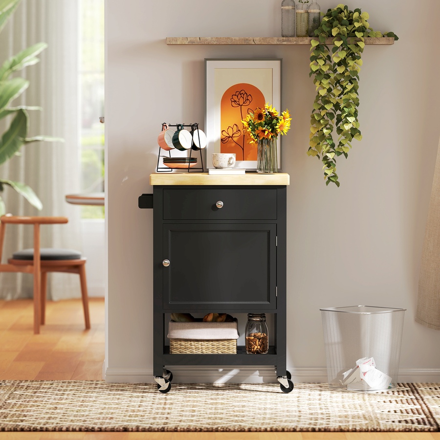 Image 926723_ALTMORE32.jpg, Product 926-723 / Price $124.99 - $135.79, HOMCOM Kitchen Cart on Wheels with Towel Rack, Drawer, Shelf and Cabinet from HOMCOM on TSC.ca's Home & Garden department