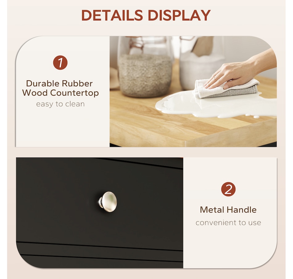 Image 926723_ALTMORE5.jpg, Product 926-723 / Price $139.99, HOMCOM Kitchen Cart on Wheels with Towel Rack, Drawer, Shelf and Cabinet from HOMCOM on TSC.ca's Home & Garden department