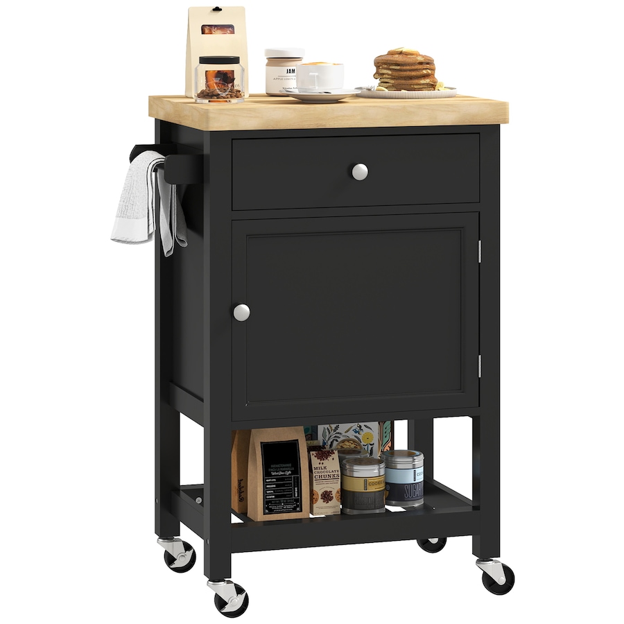 Image 926723_ST01.jpg, Product 926-723 / Price $124.99 - $135.79, HOMCOM Kitchen Cart on Wheels with Towel Rack, Drawer, Shelf and Cabinet from HOMCOM on TSC.ca's Home & Garden department