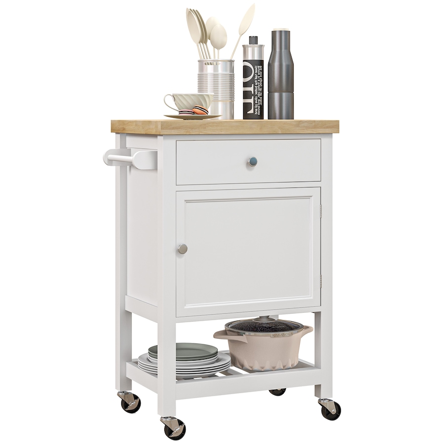 Image 926723_ST02.jpg, Product 926-723 / Price $124.99 - $135.79, HOMCOM Kitchen Cart on Wheels with Towel Rack, Drawer, Shelf and Cabinet from HOMCOM on TSC.ca's Home & Garden department