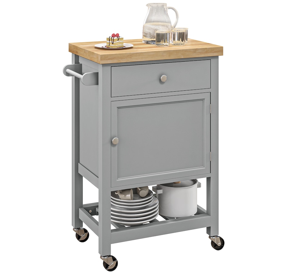 Image 926723_ST03.jpg, Product 926-723 / Price $139.99, HOMCOM Kitchen Cart on Wheels with Towel Rack, Drawer, Shelf and Cabinet from HOMCOM on TSC.ca's Home & Garden department