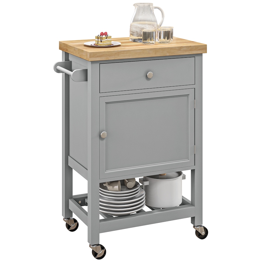 Image 926723_ST03.jpg, Product 926-723 / Price $124.99 - $135.79, HOMCOM Kitchen Cart on Wheels with Towel Rack, Drawer, Shelf and Cabinet from HOMCOM on TSC.ca's Home & Garden department
