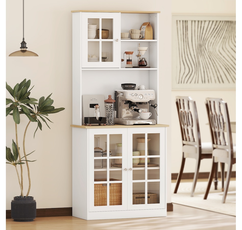 Image 926726_ALTMORE1.jpg, Product 926-726 / Price $244.99 - $274.99, HOMCOM Kitchen Pantry with 3 Storage Cabinets, 2 Open Shelves, Countertop from HOMCOM on TSC.ca's Home & Garden department