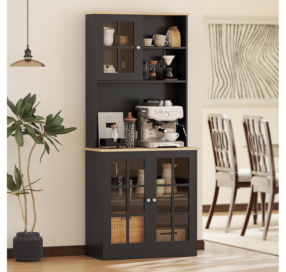 Image 926726_ALTMORE10.jpg, Product 926-726 / Price $244.99 - $274.99, HOMCOM Kitchen Pantry with 3 Storage Cabinets, 2 Open Shelves, Countertop from HOMCOM on TSC.ca's Home & Garden department