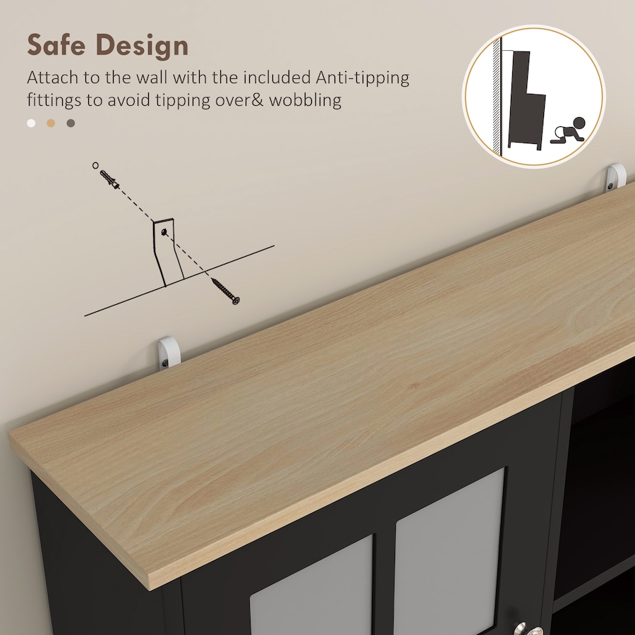 Image 926726_ALTMORE16.jpg, Product 926-726 / Price $239.99 - $244.99, HOMCOM Kitchen Pantry with 3 Storage Cabinets, 2 Open Shelves, Countertop from HOMCOM on TSC.ca's Home & Garden department