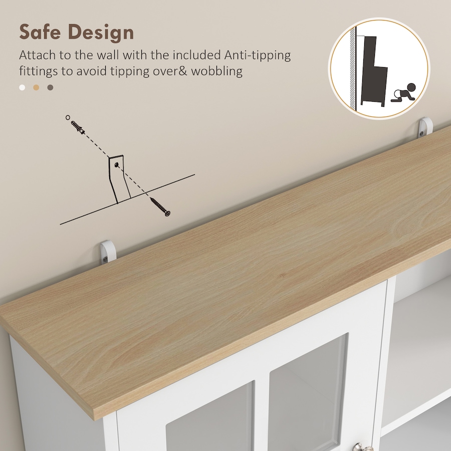 Image 926726_ALTMORE7.jpg, Product 926-726 / Price $239.99 - $244.99, HOMCOM Kitchen Pantry with 3 Storage Cabinets, 2 Open Shelves, Countertop from HOMCOM on TSC.ca's Home & Garden department
