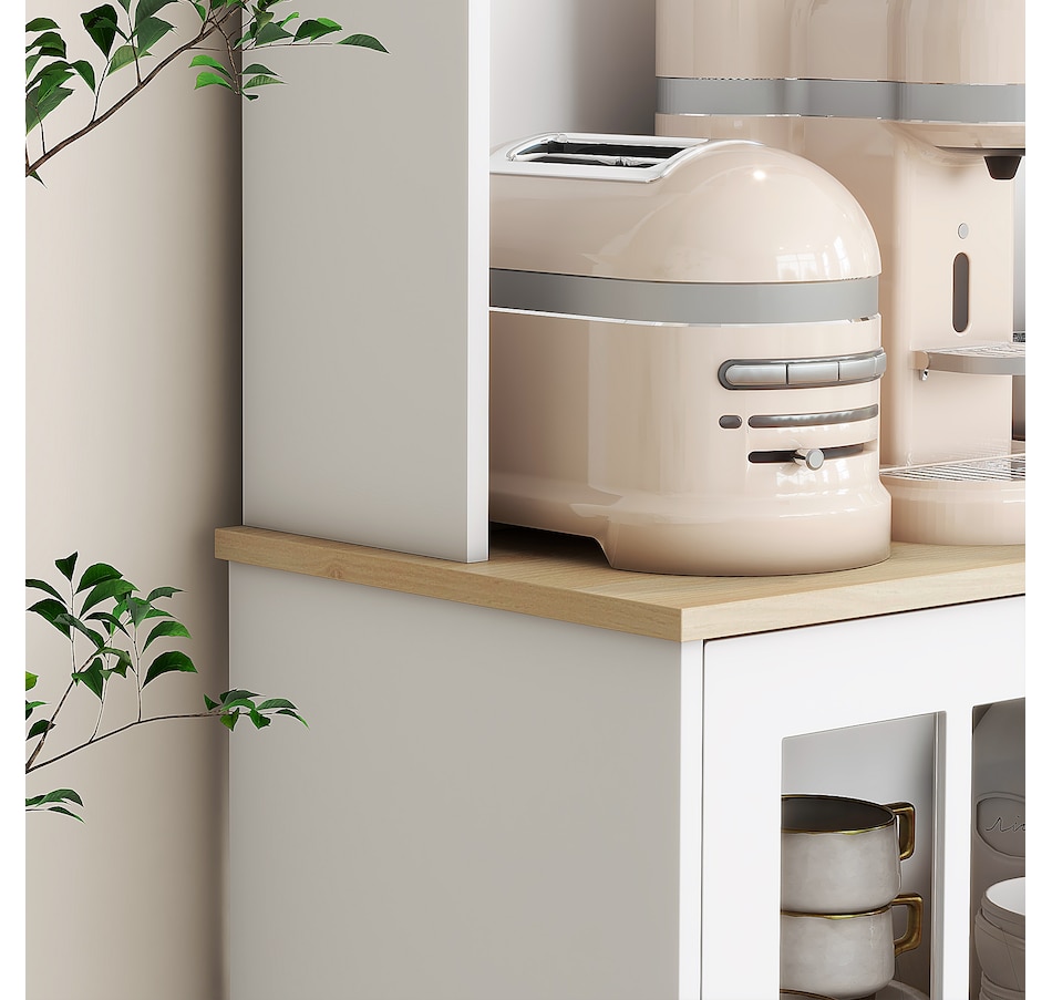 Image 926726_ALTMORE8.jpg, Product 926-726 / Price $244.99 - $274.99, HOMCOM Kitchen Pantry with 3 Storage Cabinets, 2 Open Shelves, Countertop from HOMCOM on TSC.ca's Home & Garden department