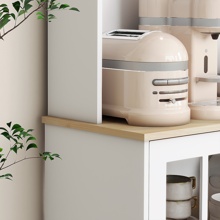 Image 926726_ALTMORE8.jpg, Product 926-726 / Price $239.99 - $244.99, HOMCOM Kitchen Pantry with 3 Storage Cabinets, 2 Open Shelves, Countertop from HOMCOM on TSC.ca's Home & Garden department