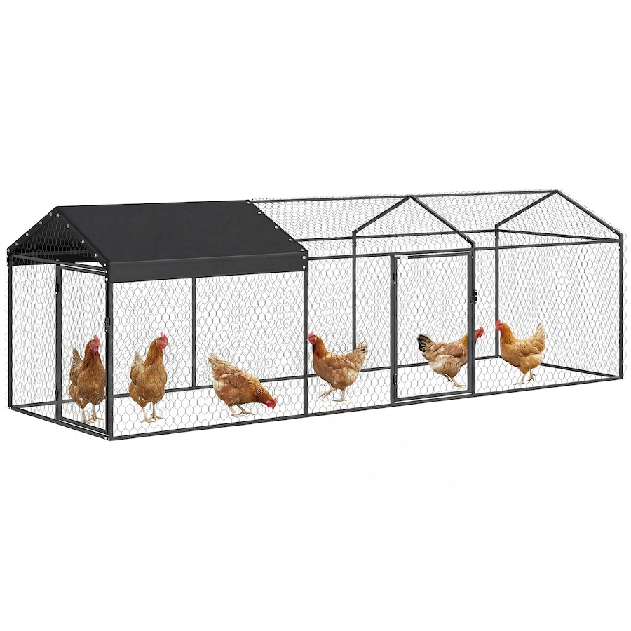 Image 926742.jpg, Product 926-742 / Price $146.99, PawHut Metal Chicken Coop, Chicken Run with Waterproof & Anti-UV Cover from PawHut on TSC.ca's Home & Garden department
