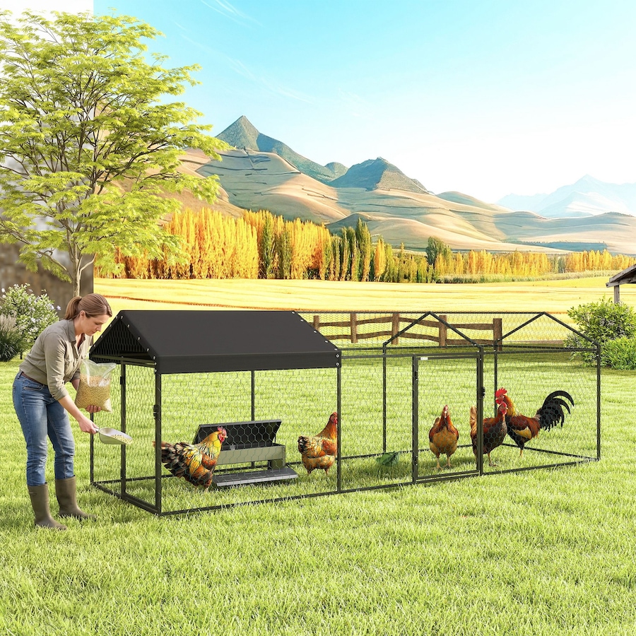 Image 926742_ALTMORE1.jpg, Product 926-742 / Price $146.99, PawHut Metal Chicken Coop, Chicken Run with Waterproof & Anti-UV Cover from PawHut on TSC.ca's Home & Garden department
