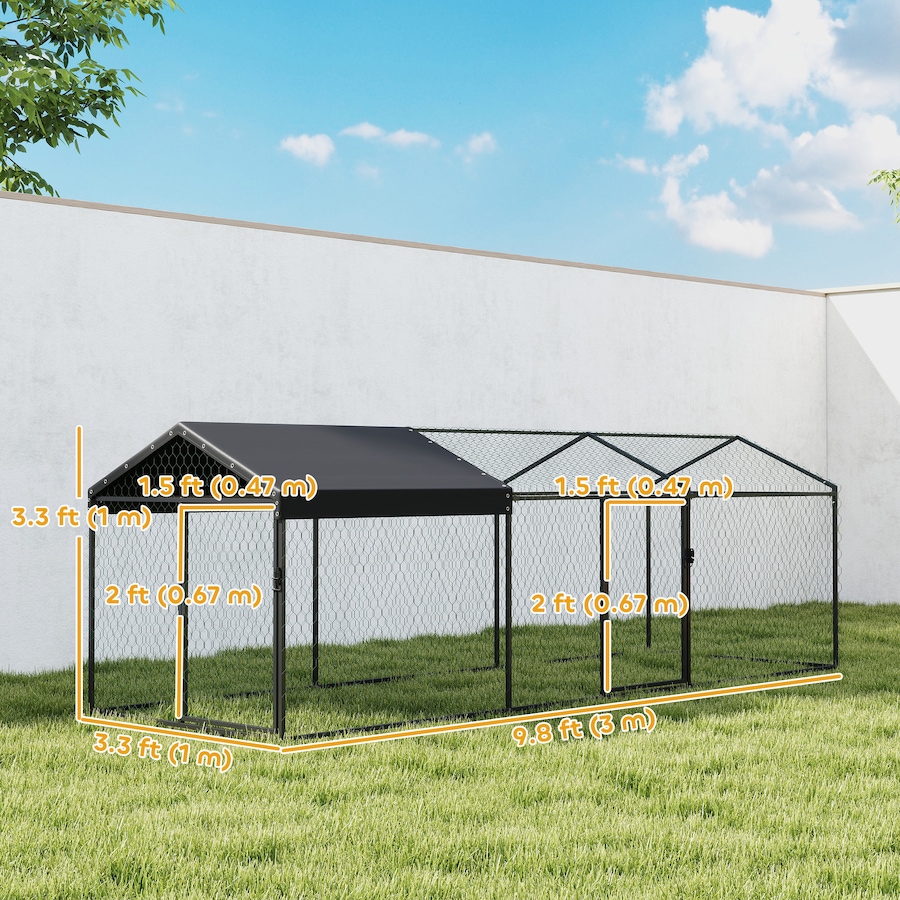 Image 926742_ALTMORE10.jpg, Product 926-742 / Price $146.99, PawHut Metal Chicken Coop, Chicken Run with Waterproof & Anti-UV Cover from PawHut on TSC.ca's Home & Garden department