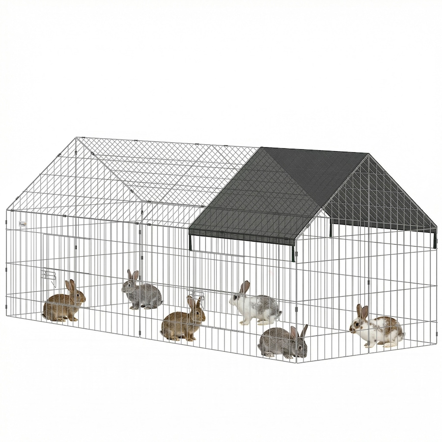 Image 926743.jpg, Product 926-743 / Price $82.99, PawHut Metal Chicken Coop Small Animal Cage 71" x 29.5" x 29.5" Black from PawHut on TSC.ca's Home & Garden department