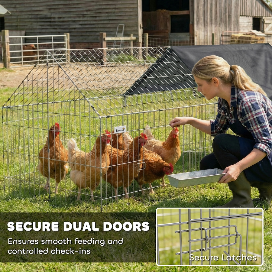 Image 926743_ALTMORE4.jpg, Product 926-743 / Price $82.99, PawHut Metal Chicken Coop Small Animal Cage 71" x 29.5" x 29.5" Black from PawHut on TSC.ca's Home & Garden department