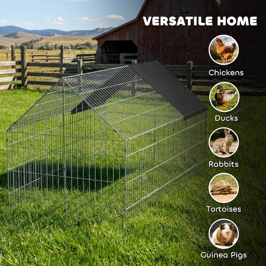 Image 926743_ALTMORE7.jpg, Product 926-743 / Price $82.99, PawHut Metal Chicken Coop Small Animal Cage 71" x 29.5" x 29.5" Black from PawHut on TSC.ca's Home & Garden department