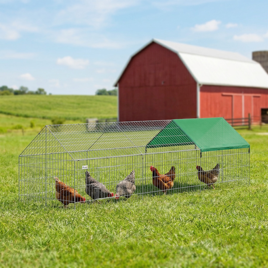 Image 926744_ALTMORE1.jpg, Product 926-744 / Price $97.99, PawHut Metal Chicken Coop Small Animal Cage 106" x 29.5" x 29.5" Green from PawHut on TSC.ca's Home & Garden department