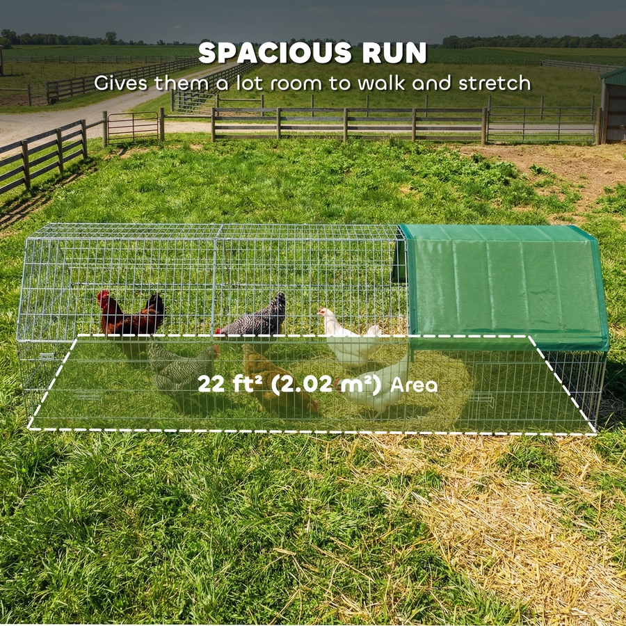Image 926744_ALTMORE3.jpg, Product 926-744 / Price $97.99, PawHut Metal Chicken Coop Small Animal Cage 106" x 29.5" x 29.5" Green from PawHut on TSC.ca's Home & Garden department