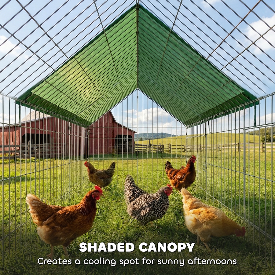 Image 926744_ALTMORE5.jpg, Product 926-744 / Price $97.99, PawHut Metal Chicken Coop Small Animal Cage 106" x 29.5" x 29.5" Green from PawHut on TSC.ca's Home & Garden department