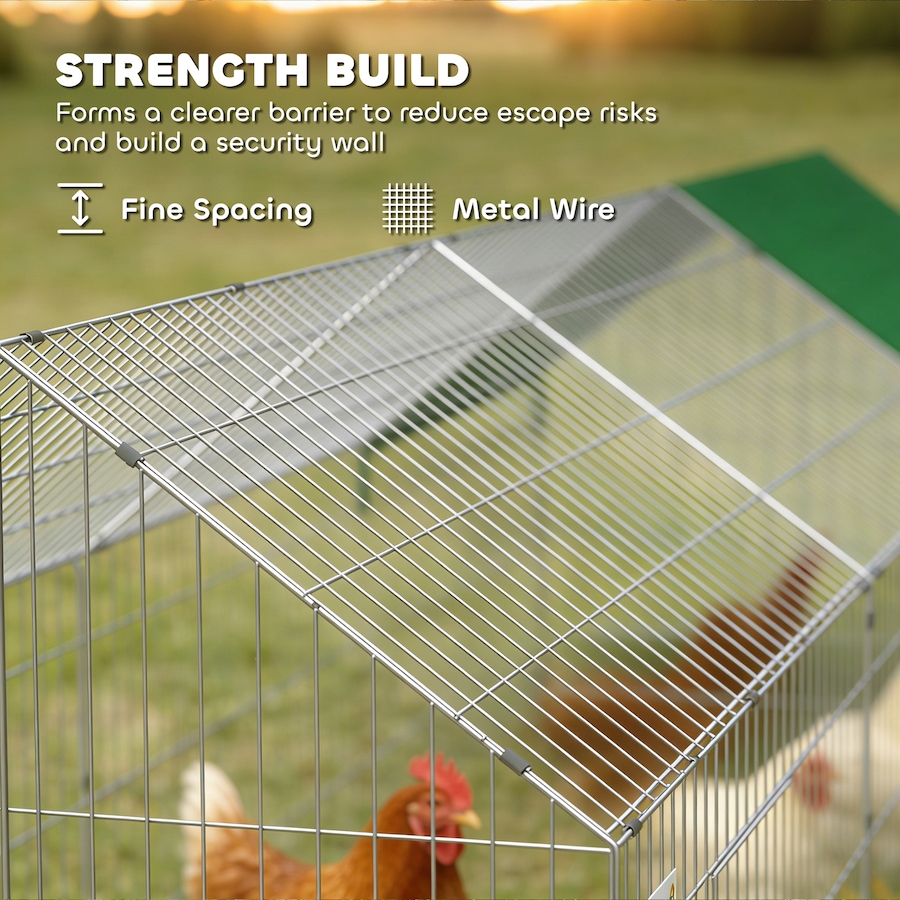 Image 926744_ALTMORE6.jpg, Product 926-744 / Price $97.99, PawHut Metal Chicken Coop Small Animal Cage 106" x 29.5" x 29.5" Green from PawHut on TSC.ca's Home & Garden department