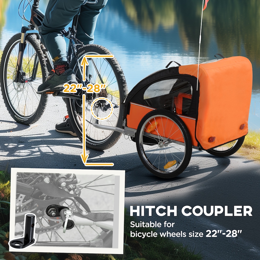 Image 926751_ALTMORE5.jpg, Product 926-751 / Price $199.99, Aosom 2-Seat Kids Child Bicycle Trailer, Orange from Aosom on TSC.ca's Toys & Hobbies department