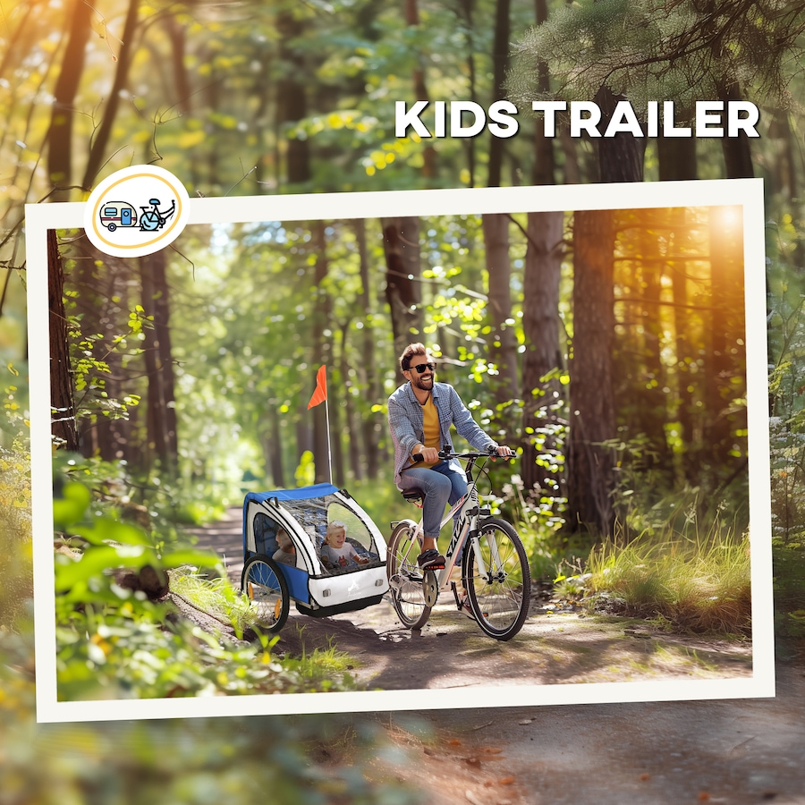 Image 926752_ALTMORE1.jpg, Product 926-752 / Price $169.99, Aosom 2-Seat Kids Child Bicycle Trailer, Blue from Aosom on TSC.ca's Toys & Hobbies department