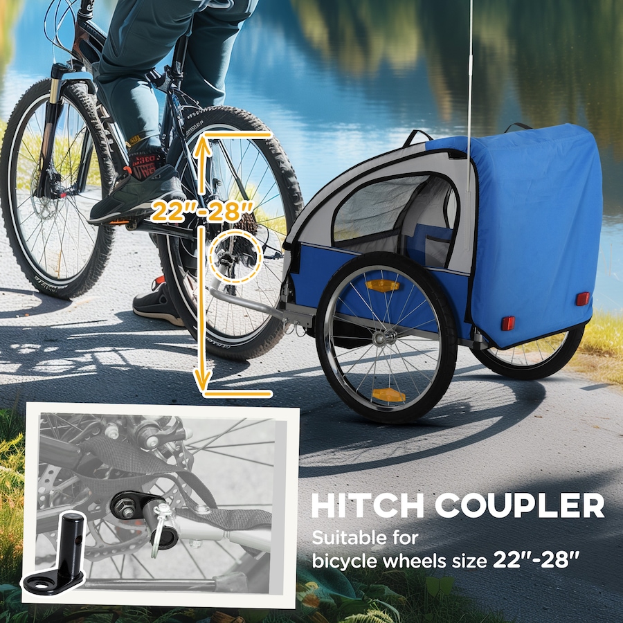Image 926752_ALTMORE4.jpg, Product 926-752 / Price $169.99, Aosom 2-Seat Kids Child Bicycle Trailer, Blue from Aosom on TSC.ca's Toys & Hobbies department