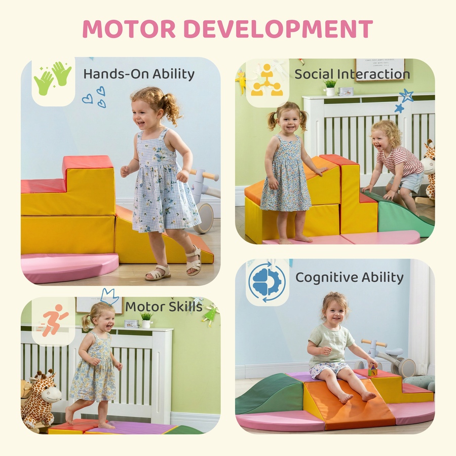 Image 926786_ALTMORE13.jpg, Product 926-786 / Price $158.99, Qaba Kids Soft Play Set, 6-Piece Foam Blocks Set for Toddler to Climb, Crawl from Qaba on TSC.ca's Home & Garden department