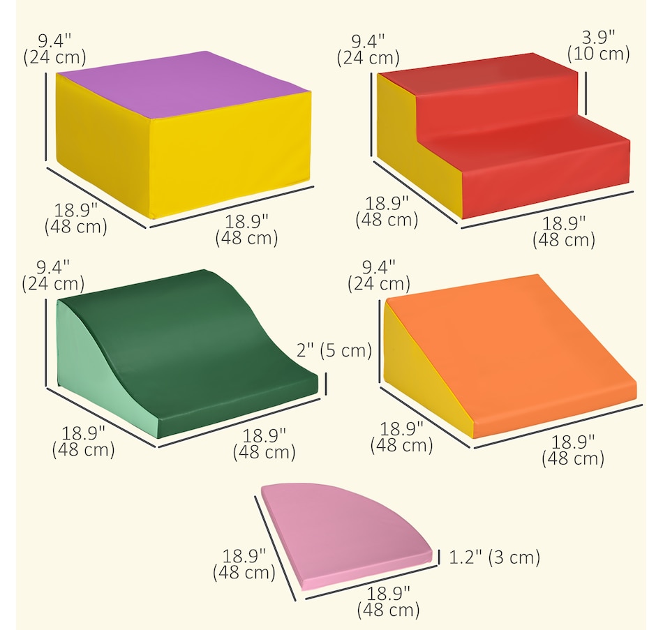 Image 926786_ALTMORE2.jpg, Product 926-786 / Price $139.99, Qaba Kids Soft Play Set, 6-Piece Foam Blocks Set for Toddler to Climb, Crawl from Qaba on TSC.ca's Home & Garden department
