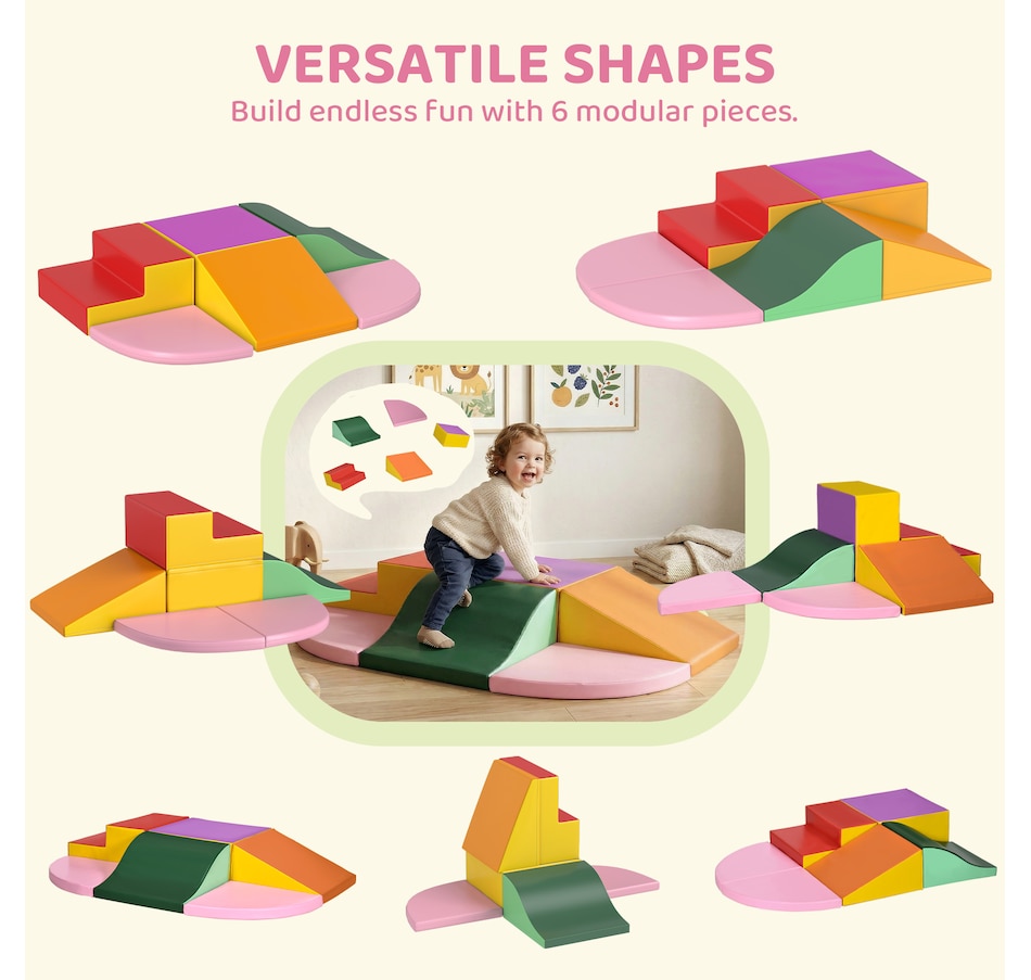 Image 926786_ALTMORE3.jpg, Product 926-786 / Price $139.99, Qaba Kids Soft Play Set, 6-Piece Foam Blocks Set for Toddler to Climb, Crawl from Qaba on TSC.ca's Home & Garden department