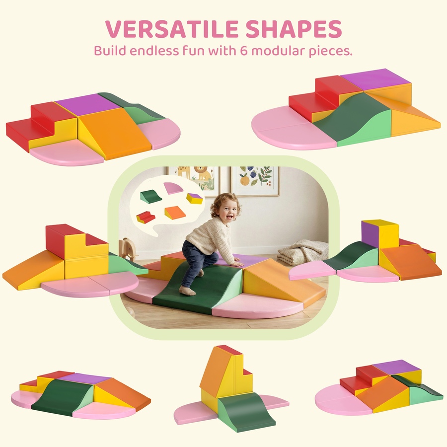 Image 926786_ALTMORE3.jpg, Product 926-786 / Price $149.99, Qaba Kids Soft Play Set, 6-Piece Foam Blocks Set for Toddler to Climb, Crawl from Qaba on TSC.ca's Home & Garden department