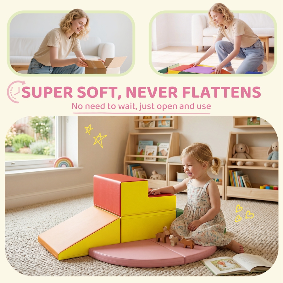 Image 926786_ALTMORE4.jpg, Product 926-786 / Price $149.99, Qaba Kids Soft Play Set, 6-Piece Foam Blocks Set for Toddler to Climb, Crawl from Qaba on TSC.ca's Home & Garden department