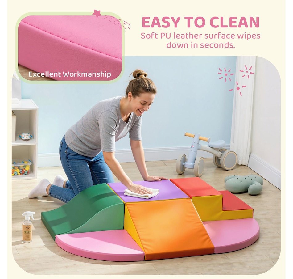 Image 926786_ALTMORE5.jpg, Product 926-786 / Price $139.99, Qaba Kids Soft Play Set, 6-Piece Foam Blocks Set for Toddler to Climb, Crawl from Qaba on TSC.ca's Home & Garden department