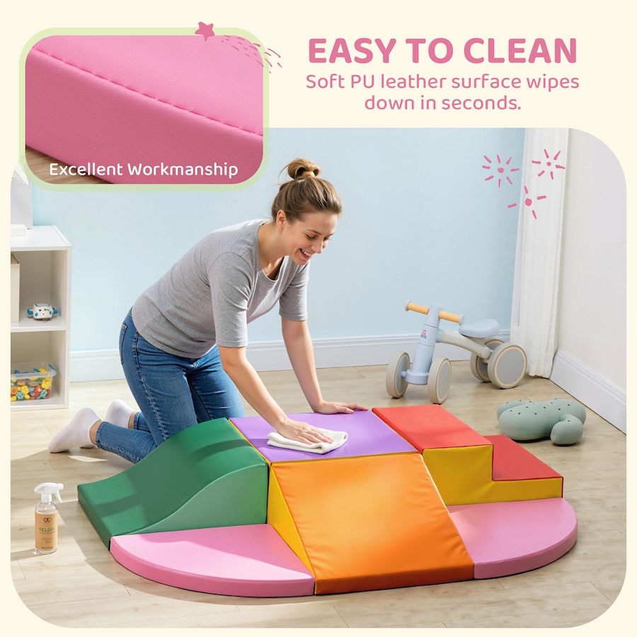 Image 926786_ALTMORE5.jpg, Product 926-786 / Price $149.99, Qaba Kids Soft Play Set, 6-Piece Foam Blocks Set for Toddler to Climb, Crawl from Qaba on TSC.ca's Home & Garden department