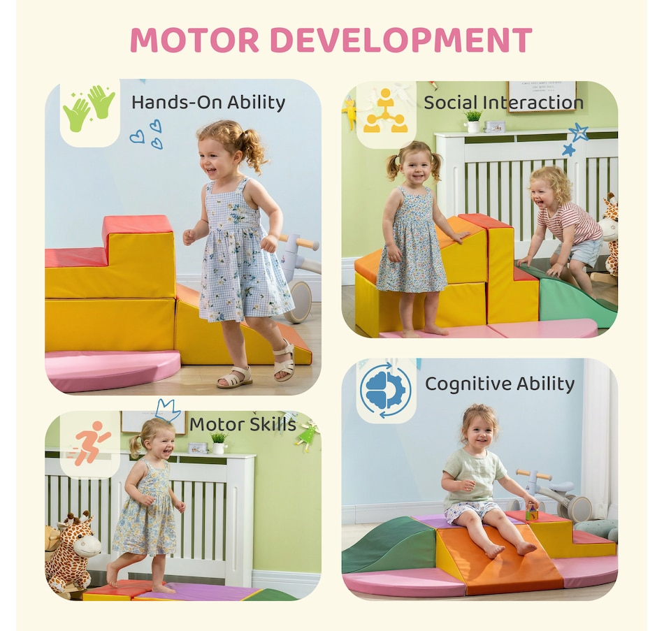 Image 926786_ALTMORE8.jpg, Product 926-786 / Price $139.99, Qaba Kids Soft Play Set, 6-Piece Foam Blocks Set for Toddler to Climb, Crawl from Qaba on TSC.ca's Home & Garden department