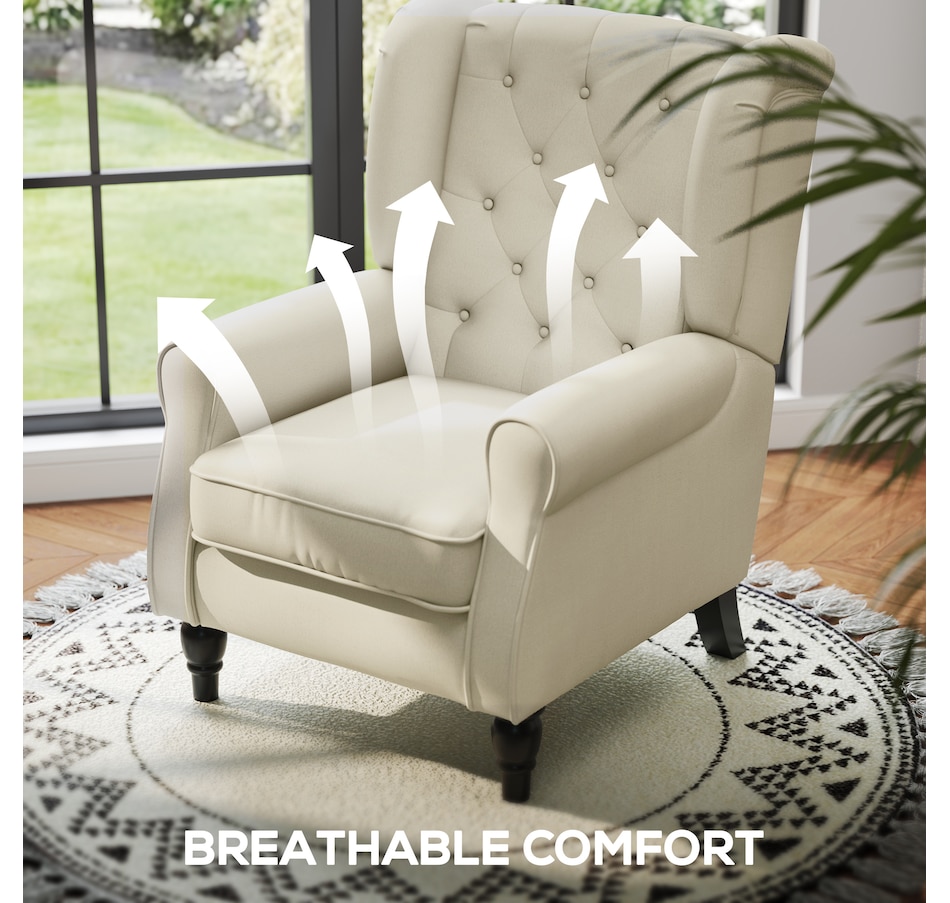 Image 926789_ALTMORE22.jpg, Product 926-789 / Price $254.99 - $299.99, HOMCOM Button-Tufted Accent Chair with High Wingback, Rounded Cushioned Armrests from HOMCOM on TSC.ca's Home & Garden department