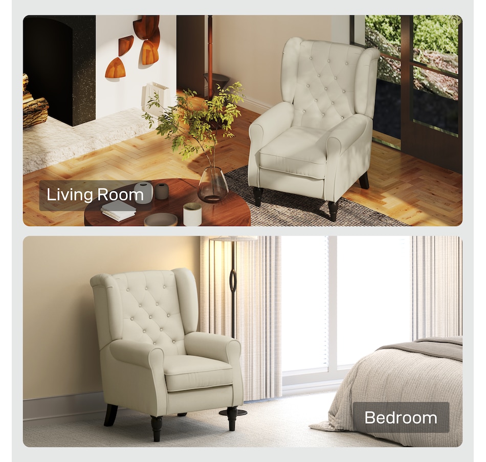 Image 926789_ALTMORE24.jpg, Product 926-789 / Price $254.99 - $299.99, HOMCOM Button-Tufted Accent Chair with High Wingback, Rounded Cushioned Armrests from HOMCOM on TSC.ca's Home & Garden department