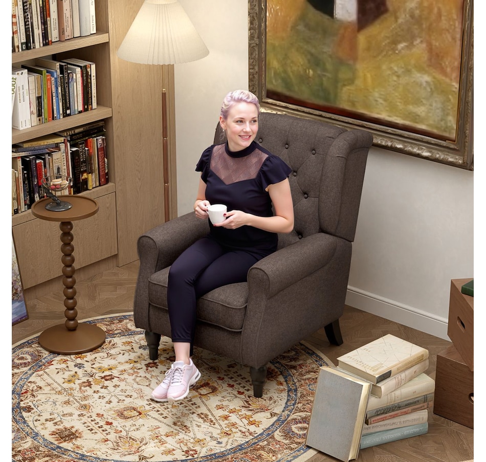 Image 926789_ALTMORE33.jpg, Product 926-789 / Price $254.99 - $299.99, HOMCOM Button-Tufted Accent Chair with High Wingback, Rounded Cushioned Armrests from HOMCOM on TSC.ca's Home & Garden department