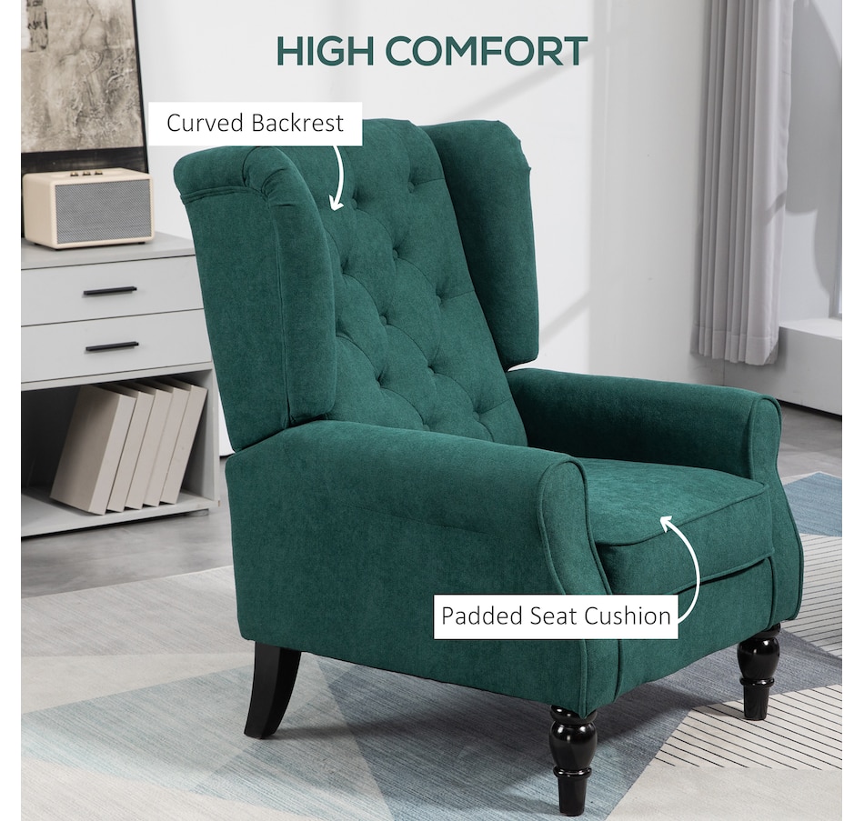 Image 926789_ALTMORE37.jpg, Product 926-789 / Price $254.99 - $299.99, HOMCOM Button-Tufted Accent Chair with High Wingback, Rounded Cushioned Armrests from HOMCOM on TSC.ca's Home & Garden department