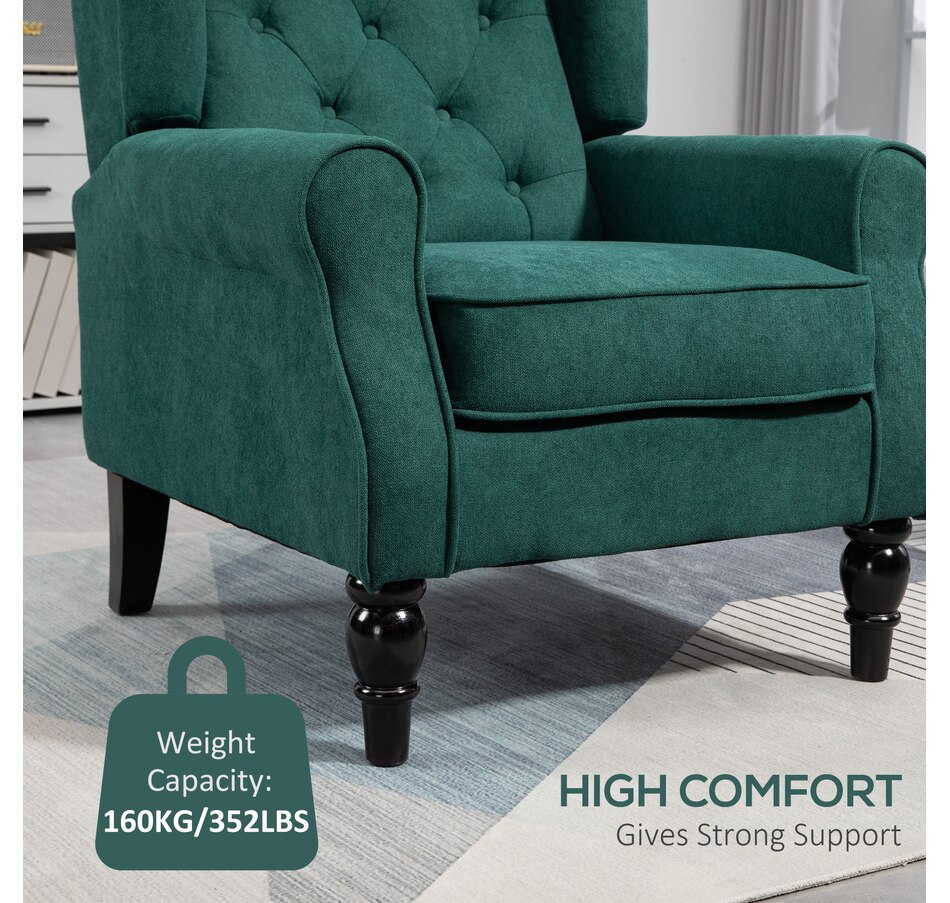 Image 926789_ALTMORE38.jpg, Product 926-789 / Price $254.99 - $299.99, HOMCOM Button-Tufted Accent Chair with High Wingback, Rounded Cushioned Armrests from HOMCOM on TSC.ca's Home & Garden department