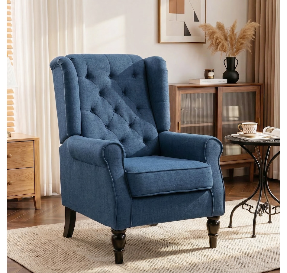 Image 926789_ALTMORE42.jpg, Product 926-789 / Price $254.99 - $299.99, HOMCOM Button-Tufted Accent Chair with High Wingback, Rounded Cushioned Armrests from HOMCOM on TSC.ca's Home & Garden department