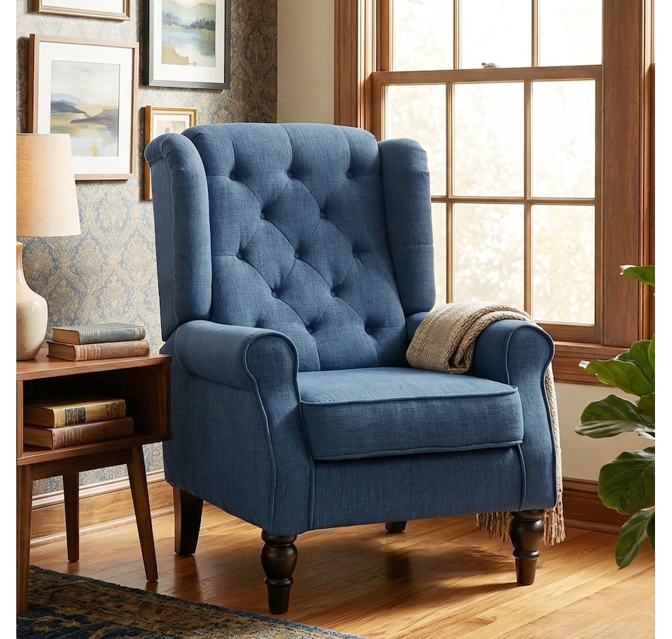 Image 926789_ALTMORE48.jpg, Product 926-789 / Price $254.99 - $299.99, HOMCOM Button-Tufted Accent Chair with High Wingback, Rounded Cushioned Armrests from HOMCOM on TSC.ca's Home & Garden department