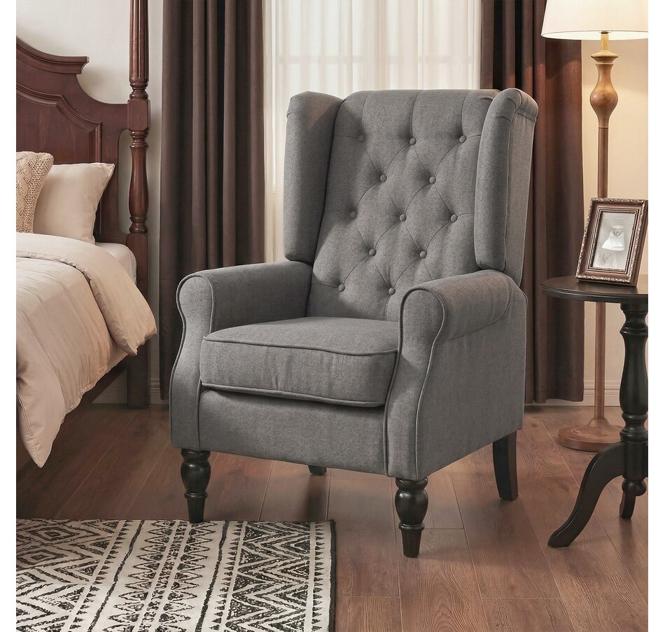 Image 926789_ALTMORE7.jpg, Product 926-789 / Price $254.99 - $299.99, HOMCOM Button-Tufted Accent Chair with High Wingback, Rounded Cushioned Armrests from HOMCOM on TSC.ca's Home & Garden department