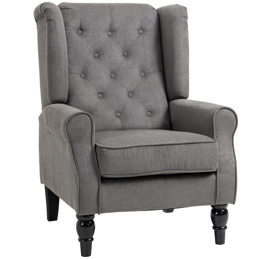 Image 926789_ST01.jpg, Product 926-789 / Price $254.99 - $299.99, HOMCOM Button-Tufted Accent Chair with High Wingback, Rounded Cushioned Armrests from HOMCOM on TSC.ca's Home & Garden department