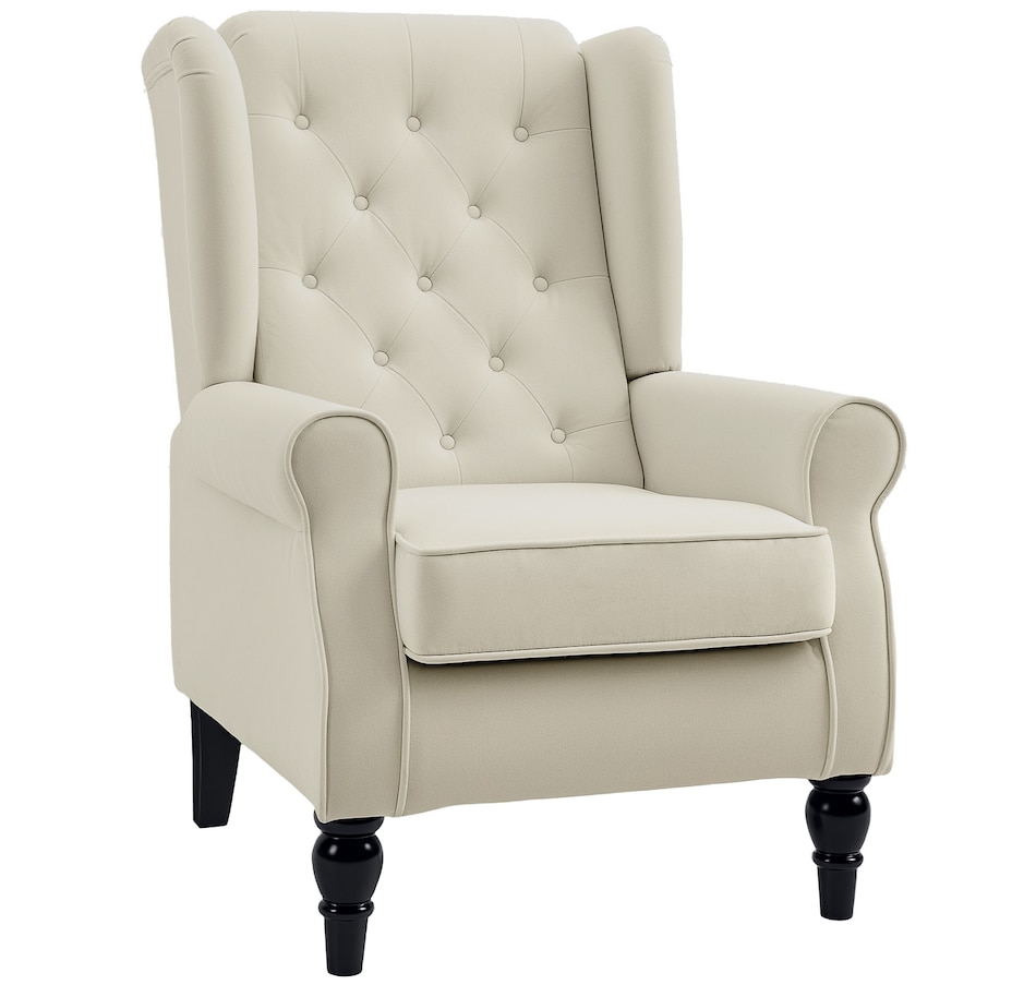 Image 926789_ST03.jpg, Product 926-789 / Price $254.99 - $299.99, HOMCOM Button-Tufted Accent Chair with High Wingback, Rounded Cushioned Armrests from HOMCOM on TSC.ca's Home & Garden department